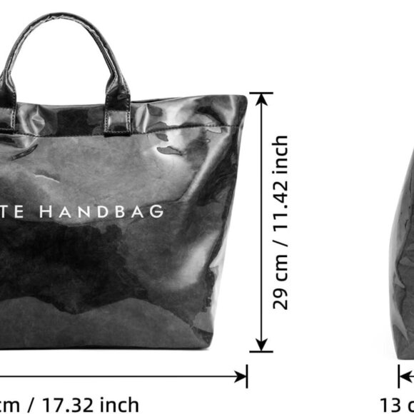 PVC Tote Bag Large Capacity Waterproof Clear Hobo Handbag for Women - Picture 3 of 9